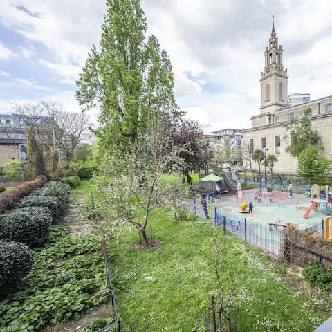 Wake to views of the church and gardens