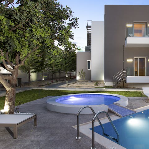 Watch your worries fade away from the Jacuzzi