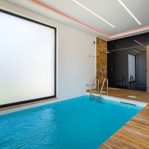 Take your pick between an indoor and an outdoor pool
