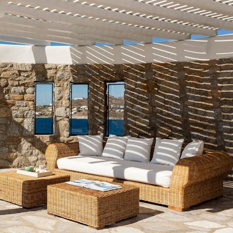 Cool down under the shaded outdoor lounge