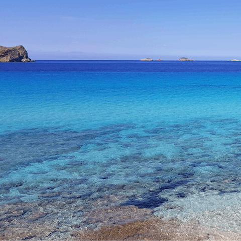 Swim in the sea on a sandy beach in San José