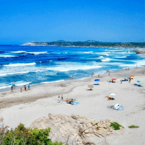 Stretch out on Santa Teresa di Gallura's sandy beach, 25km away