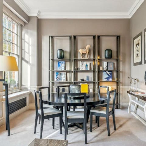 Gather around the dining table for a delicious dinner