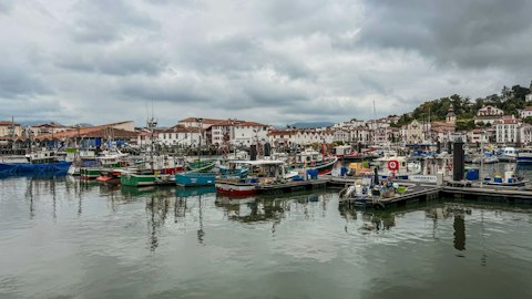 Explore Saint-Jean-de-Luz's colourful Basque harbour, a thirty-minute drive