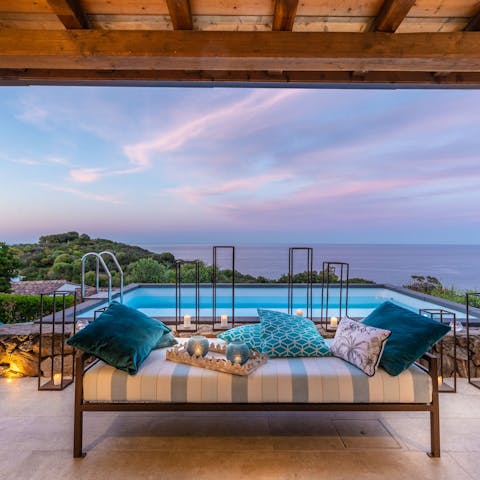 Enjoy front row seats to magical sunsets on your patio