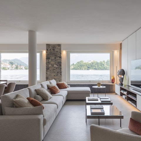 Unwind in the serene open-plan living space