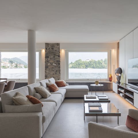 Unwind in the serene open-plan living space