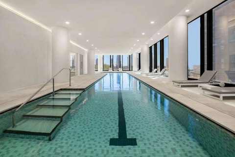 Swim morning laps in the shared pool