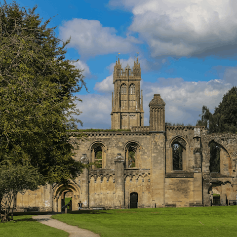 Walk ten minutes to the historic Glastonbury Abbey