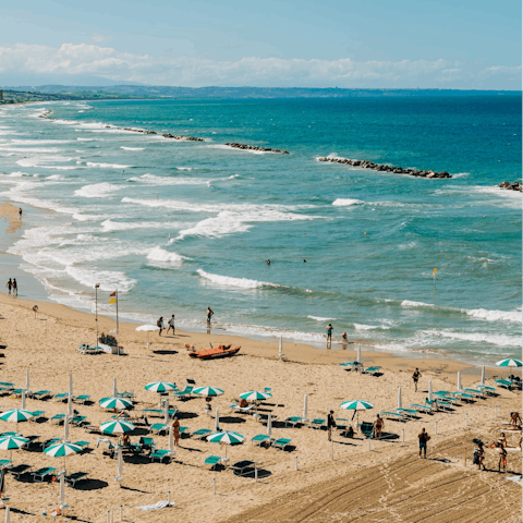 Spend the day at Viareggio Beach, just over 10 kilometres away