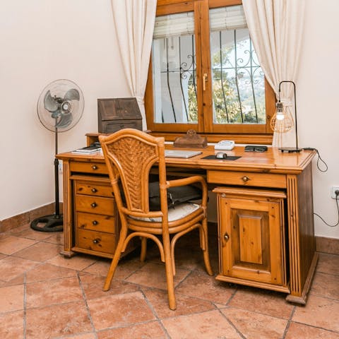 Get down to business in the separate study when you need to work from home