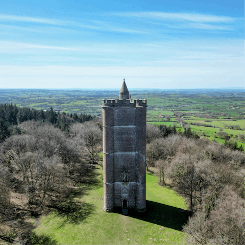 Visit King Alfred's Tower, a twenty-minute drive away