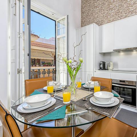 Throw open the French doors and sip fresh juice at the breakfast table