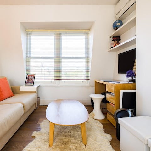 Catch up on work at the dedicated desk space