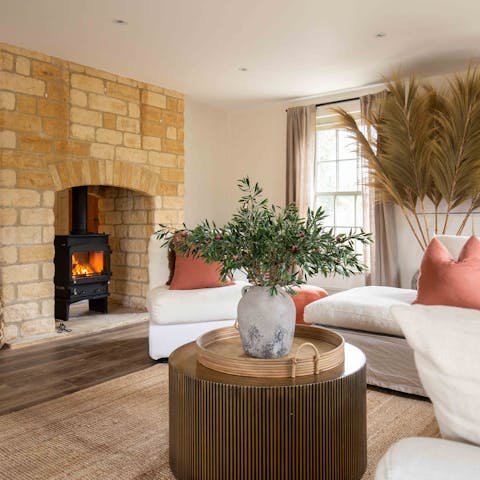 Spend cosy afternoons relaxing by the fire