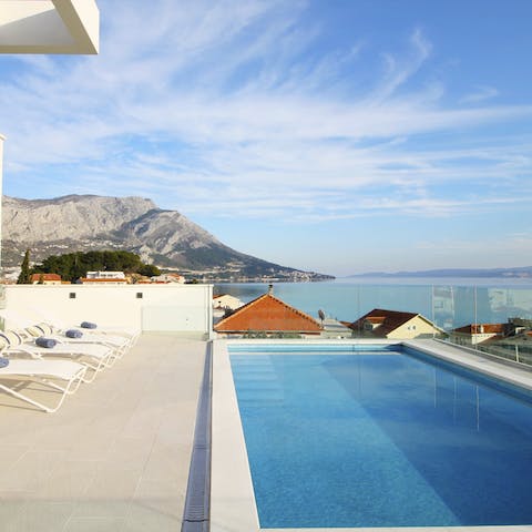 Look across the water and try and spot the various islands along the Croatian coastline