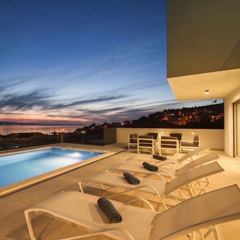 Go for a midnight dip, thanks to the outdoor lighting