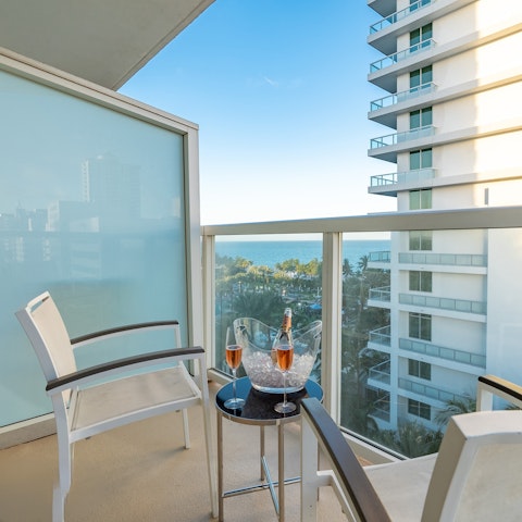 Enjoy sea glimpses from the private balcony