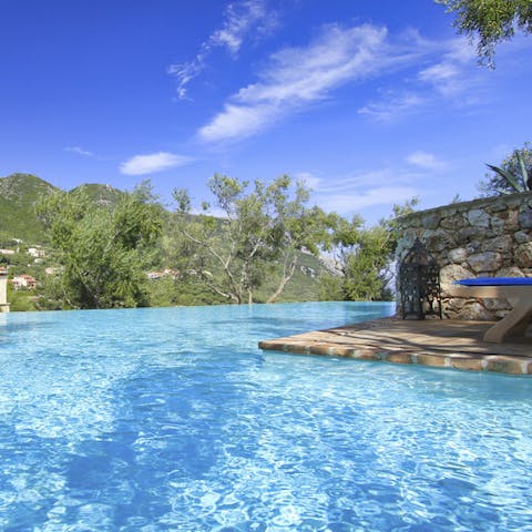 Take a dip in the slick infinity pool