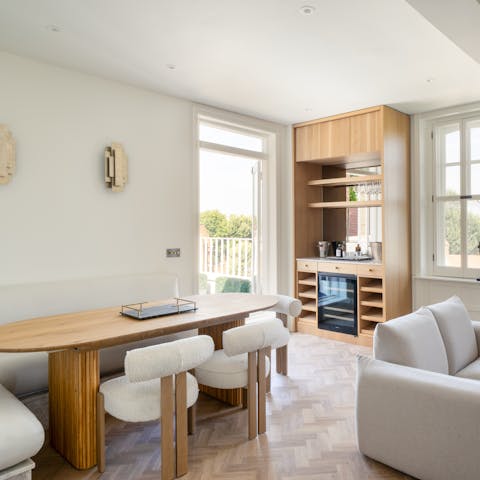 Relax with cosy evenings at home or head to a local restaurant