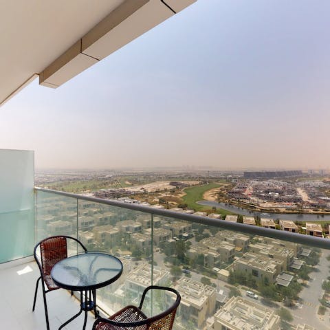 Enjoy far-reaching views from the private balcony