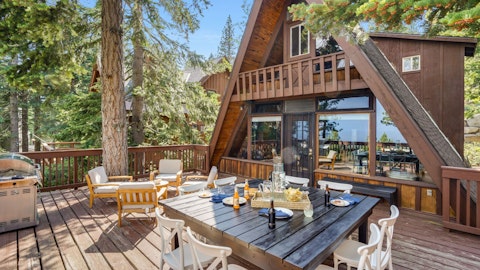 Fire up the barbecue and eat among the pines