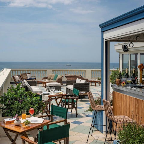 Enjoy the sunset from the communal terrace