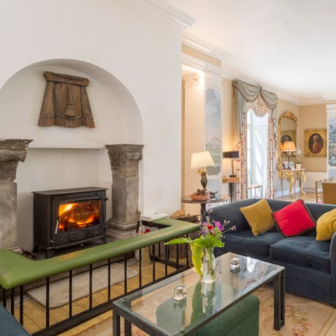 Tuck in to a book by the hearth