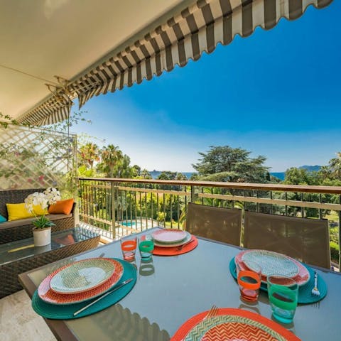 Take in the sea view from the private terrace