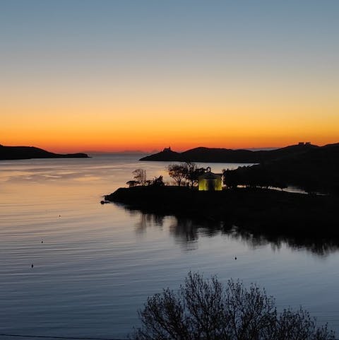 Settle down on the private balcony to serenade the setting sun with drinks