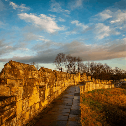 Visit the remain's of York's City Walls, less than a fifteen-minute walk from your doorstep