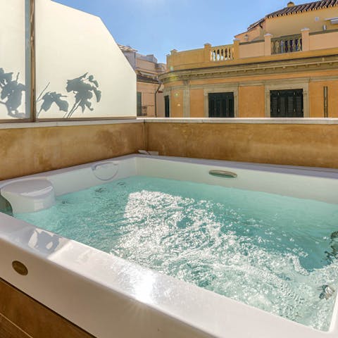 Sink into your hot tub for bubbling indulgence