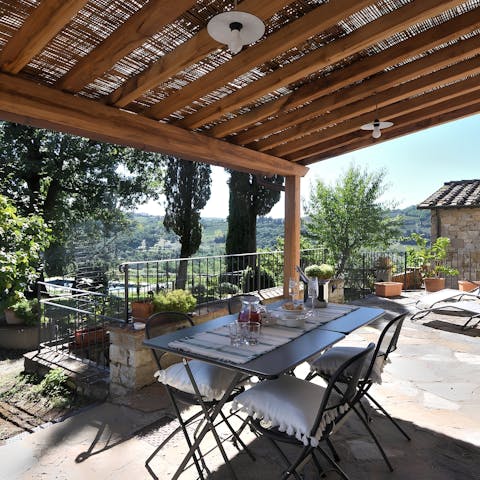 Start the day with a traditional Italian breakfast in the sunshine