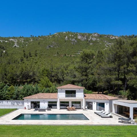 Soak up the sun beside the private pool