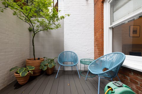 Catch the morning sun on the private terrace