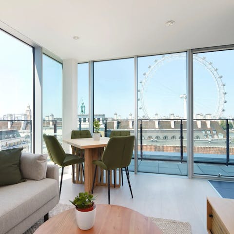 Enjoy the apartment's incredible city skyline view