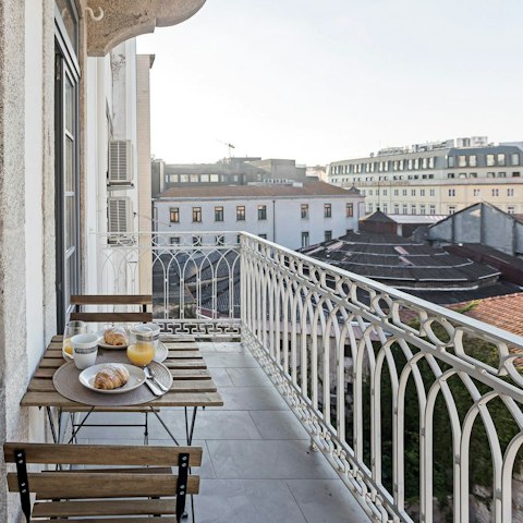 Begin each day with pastries and fresh juice on the balcony