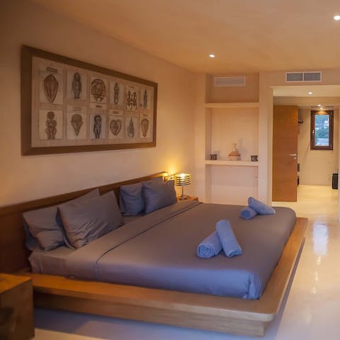 Get a good night's sleep in any one of the king-size beds