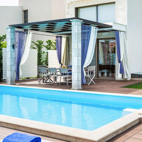 Enjoy your post-swim meal in this dreamy space