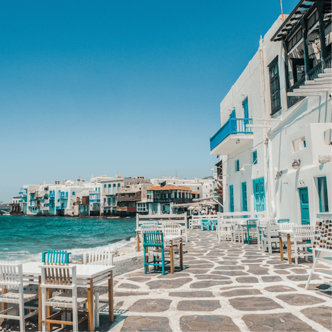 Drive just twenty minutes to Mykonos town