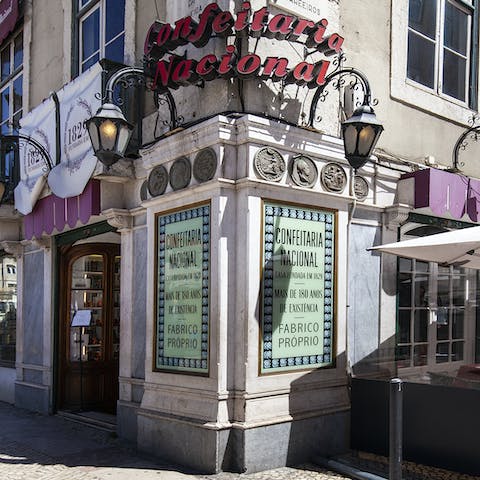Pick up sweet treats from Confeitaria Nacional, the oldest bakery in Lisbon