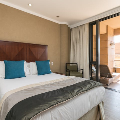 Wake up blissfully, then pad out to your balcony to sip your morning coffee