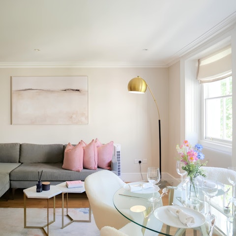 Lounge about in the sunny living space