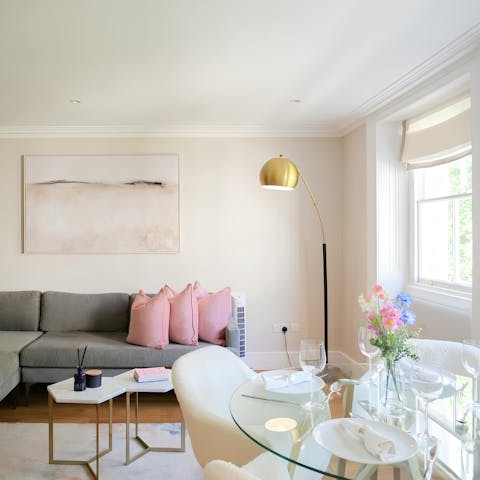 Lounge about in the sunny living space