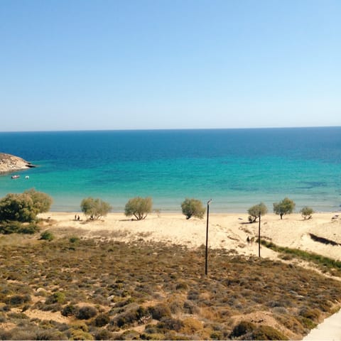 Spend a day on the sand at nearby Kalafatis Beach