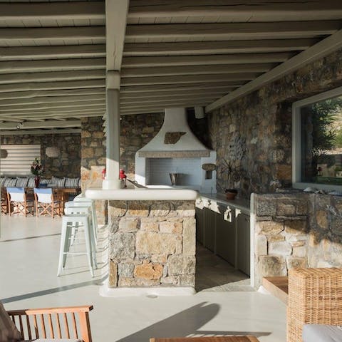 Cook up a delicious feast in the outdoor kitchen