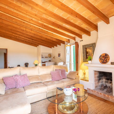 Curl up next to the fire with a good book and a glass of wine
