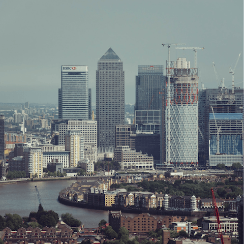 Stay next to buzzing Canary Wharf, fifteen minutes away on foot