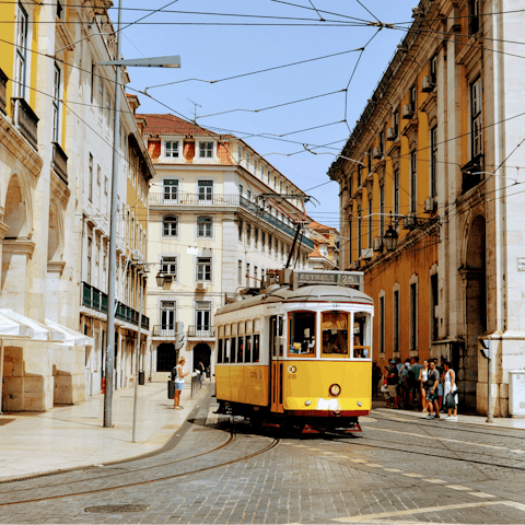 Hop on a tram and explore the sights of Lisbon