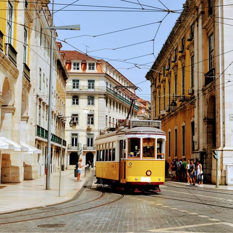 Hop on a tram and explore the sights of Lisbon